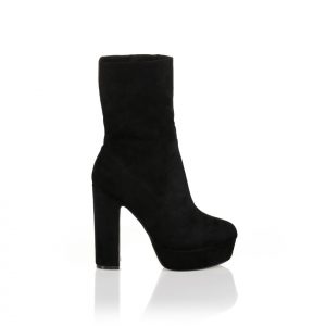 Μπότες μαύρες σουέτ κάλτσα ΜΑΥΡΟ - Image 1