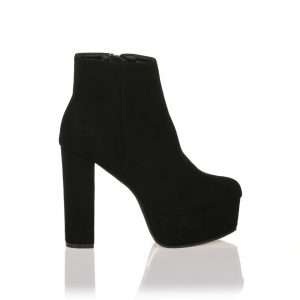 Μποτάκια μαύρα σουέτ με φιάπα ΜΑΥΡΟ - Image 1