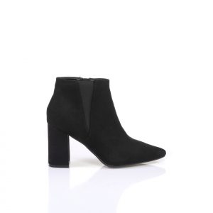 Μποτάκια μαύρα σουέτ με λάστιχο ΜΑΥΡΟ - Image 1